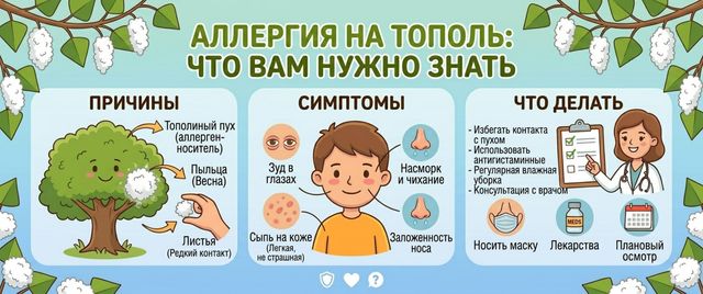 Аллергия на тополь: симптомы, лечение и правда о пухе