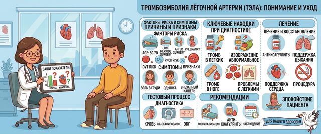 Тромбоэмболия лёгочной артерии (ТЭЛА): симптомы, диагностика и лечение