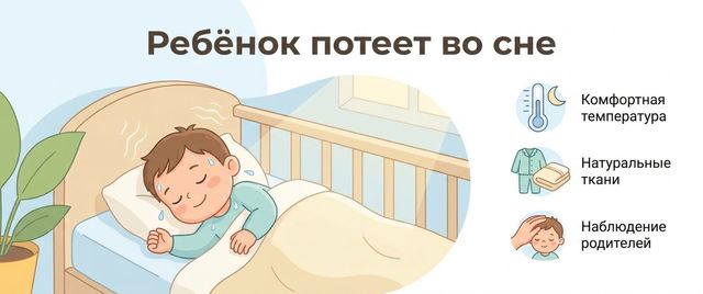 Ребёнок потеет во сне: когда это норма, а когда к врачу