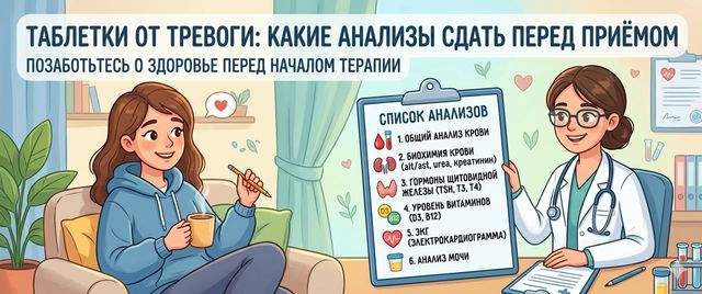 Таблетки от тревоги: какие анализы сдать перед приёмом