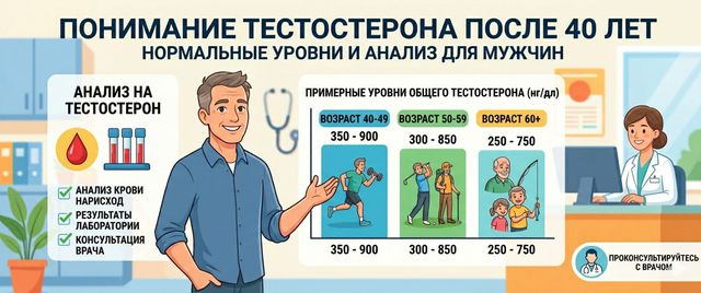 Тестостерон после 40: норма у мужчин по возрасту и анализ