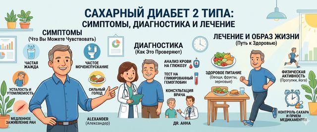 Сахарный диабет 2 типа: симптомы, диагностика и лечение