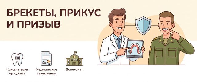 Берут ли в армию с брекетами и аномалией прикуса: статья 56