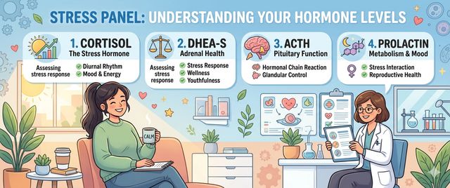Adrenal Stress Panel: Cortisol, DHEA-S, ACTH and Prolactin Test