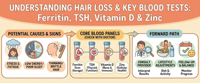 Hair Loss Blood Tests: Ferritin, TSH, Vitamin D and Zinc