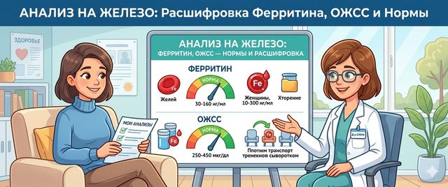 Анализ на железо: ферритин, ОЖСС — нормы и расшифровка