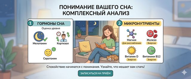 Анализы при бессоннице: панель гормонов сна и микронутриентов