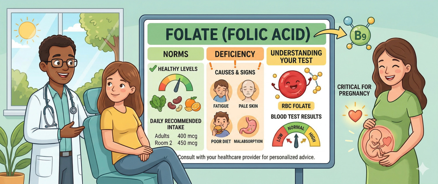 Folate (Folic Acid): Normal Levels, Deficiency and Test Interpretation ...