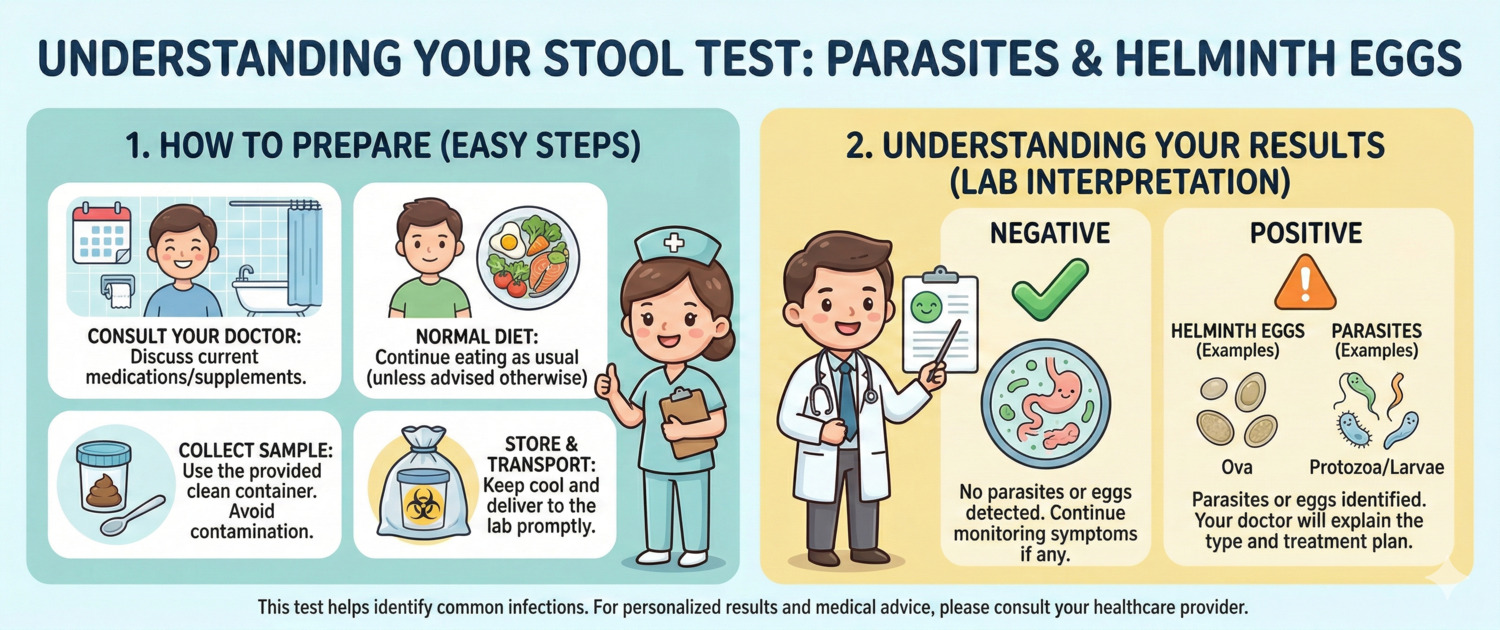 Parasite Test Stool Test for Parasites and Worm Eggs: Preparation and Results — LabReadAI